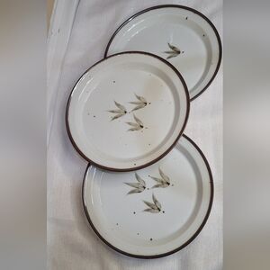 Set of 3 Dansk Designs Denmark Stoneware Plates Vintage Scandinavian